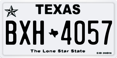 TX license plate BXH4057