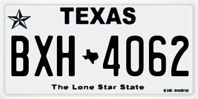 TX license plate BXH4062