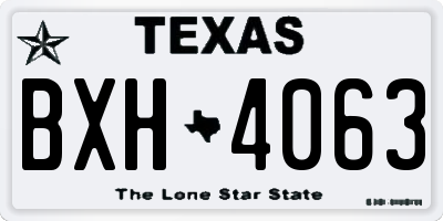 TX license plate BXH4063