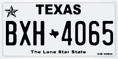 TX license plate BXH4065