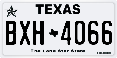 TX license plate BXH4066