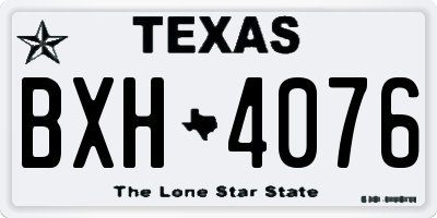 TX license plate BXH4076