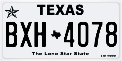 TX license plate BXH4078