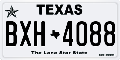 TX license plate BXH4088