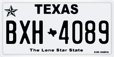TX license plate BXH4089