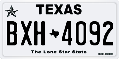 TX license plate BXH4092