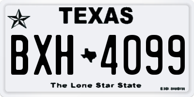 TX license plate BXH4099