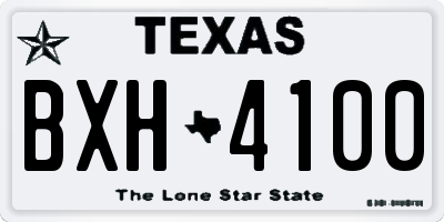 TX license plate BXH4100