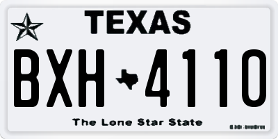 TX license plate BXH4110