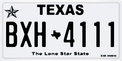 TX license plate BXH4111
