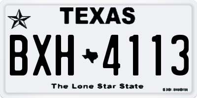 TX license plate BXH4113