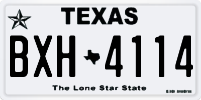 TX license plate BXH4114