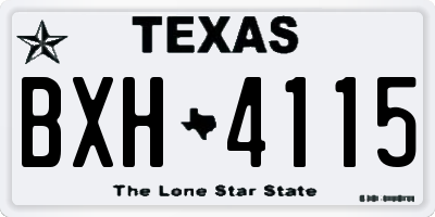 TX license plate BXH4115