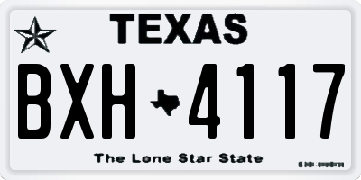 TX license plate BXH4117
