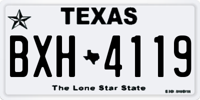 TX license plate BXH4119