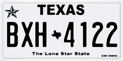 TX license plate BXH4122