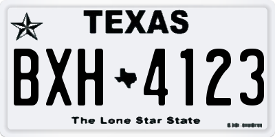 TX license plate BXH4123