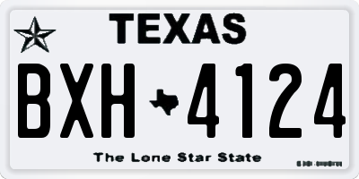 TX license plate BXH4124