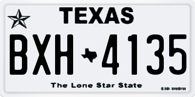 TX license plate BXH4135