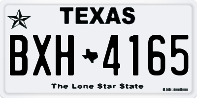 TX license plate BXH4165