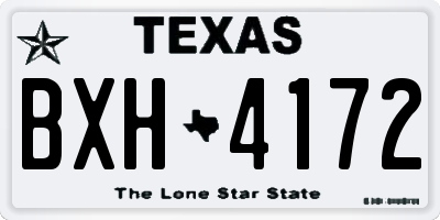 TX license plate BXH4172