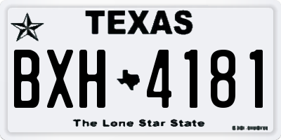 TX license plate BXH4181