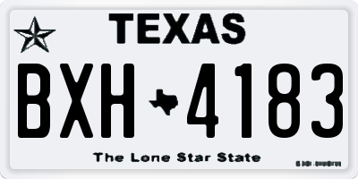 TX license plate BXH4183