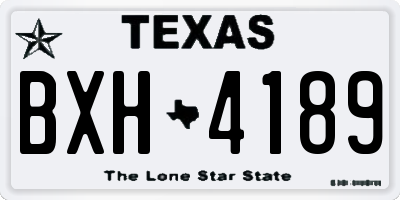 TX license plate BXH4189