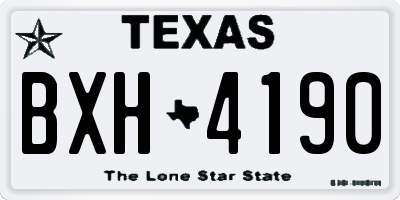 TX license plate BXH4190