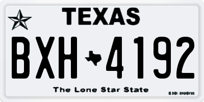 TX license plate BXH4192