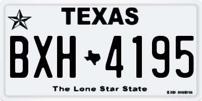 TX license plate BXH4195