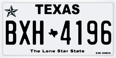 TX license plate BXH4196