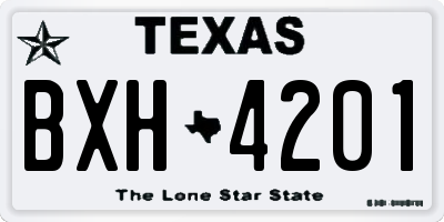 TX license plate BXH4201