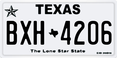 TX license plate BXH4206