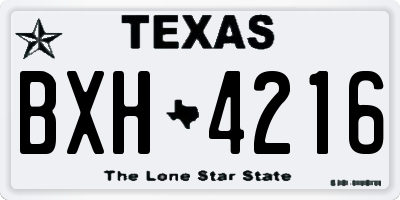 TX license plate BXH4216