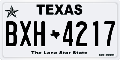 TX license plate BXH4217