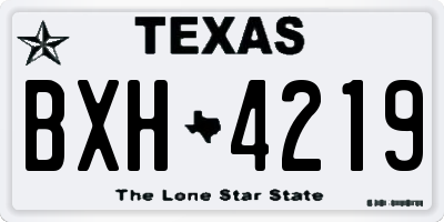 TX license plate BXH4219