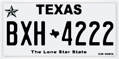 TX license plate BXH4222