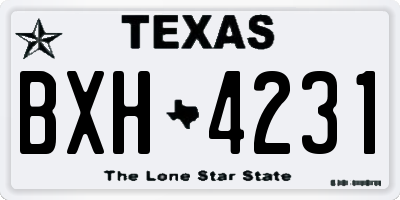 TX license plate BXH4231