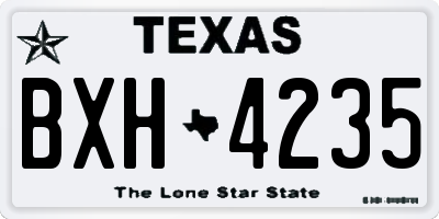 TX license plate BXH4235