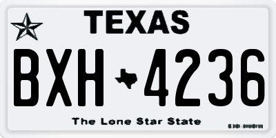 TX license plate BXH4236