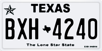 TX license plate BXH4240