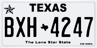 TX license plate BXH4247