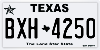 TX license plate BXH4250