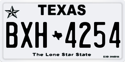TX license plate BXH4254