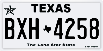 TX license plate BXH4258