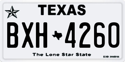 TX license plate BXH4260