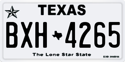 TX license plate BXH4265