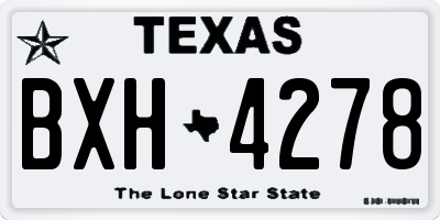 TX license plate BXH4278