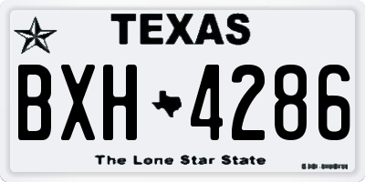 TX license plate BXH4286